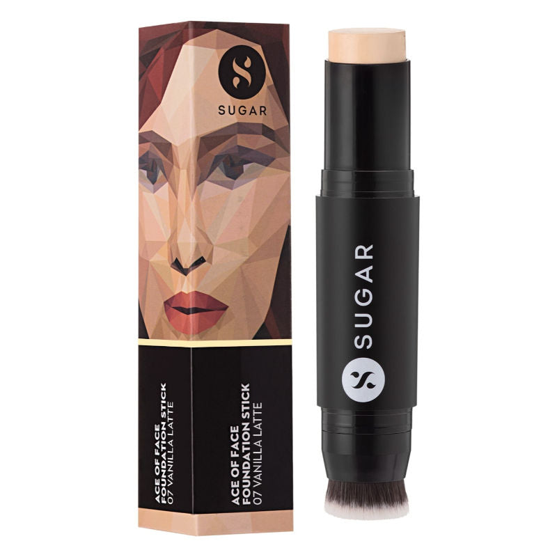 SUGAR Ace Of Face Foundation Stick - 07 Vanilla Latte (Fair, Golden Undertone) (12gm)