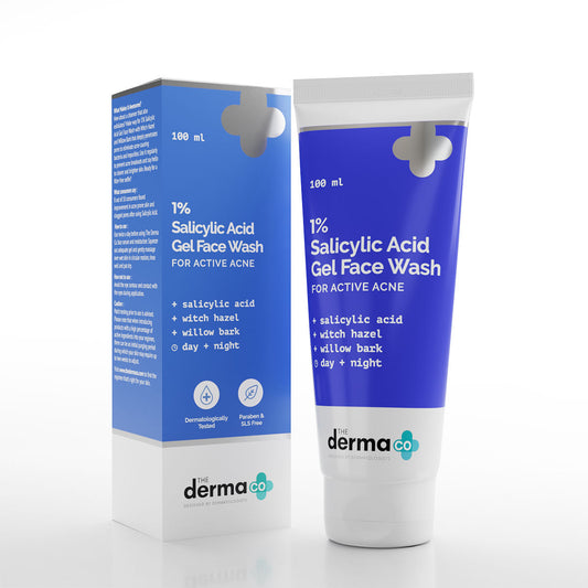 The Derma Co. 1% Salicylic Acid Face Wash for Active Acne with Salicylic Acid & Witch Hazel (100ml)