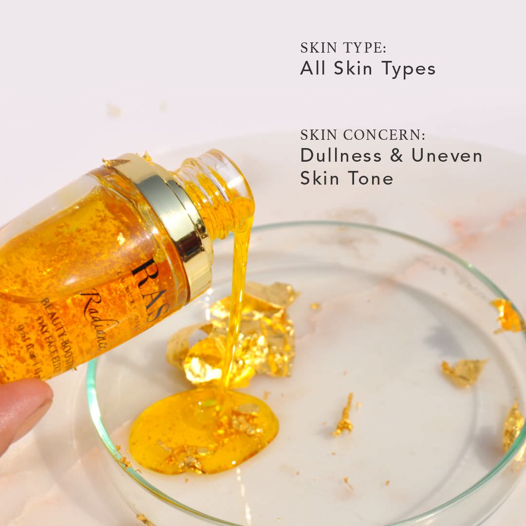 RAS Luxury Oils 24K Gold Radiance Elixir Face Serum for Glowing Skin, 6ml