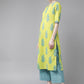 Libas Women Green Floral Printed Pure Cotton Kurta with Trousers & With Dupatta
