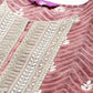 Libas Women Mauve Floral Yoke Design Sequinned Kurta with Trousers & With Dupatta