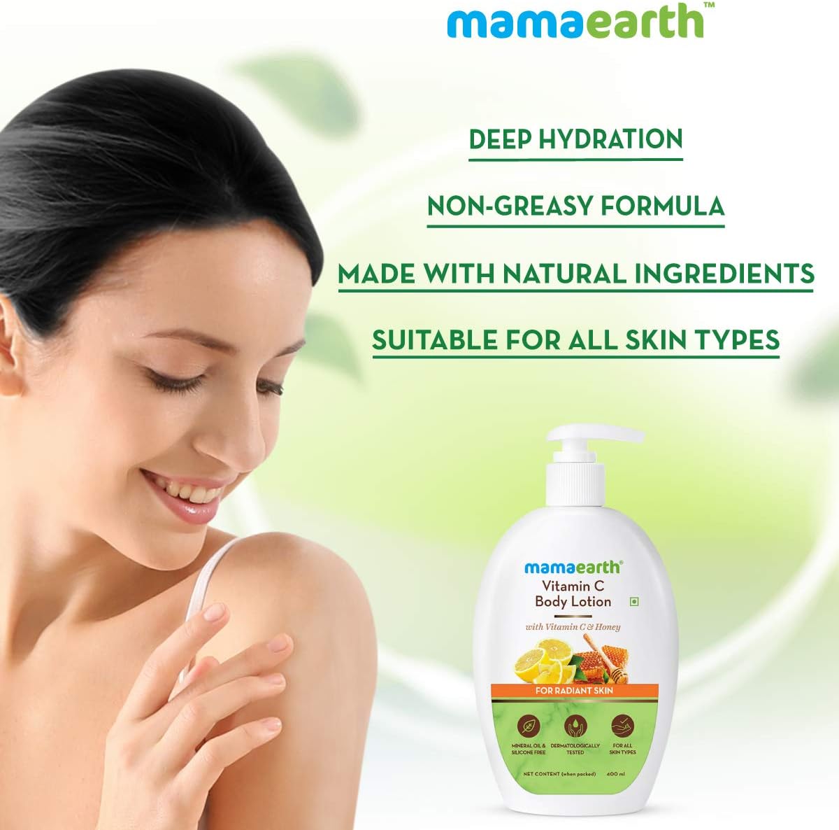 Mamaearth Vitamin C Body Lotion with Vitamin C & Honey for Radiant Skin – Pack of 3