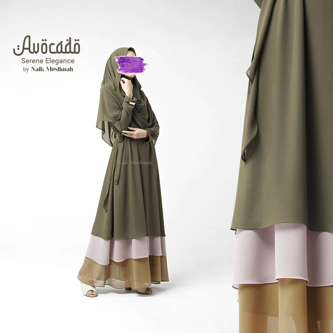 Avocado Abaya | Serene Elegance by Naik Muslimah