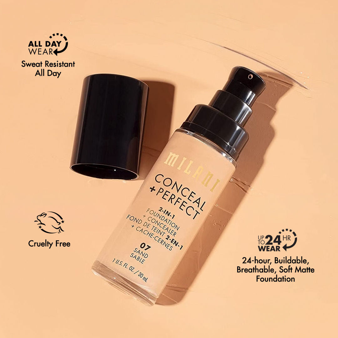 Milani Conceal + Perfect 2-In-1 Foundation + Concealer - 00 Light Natural (30ml)
