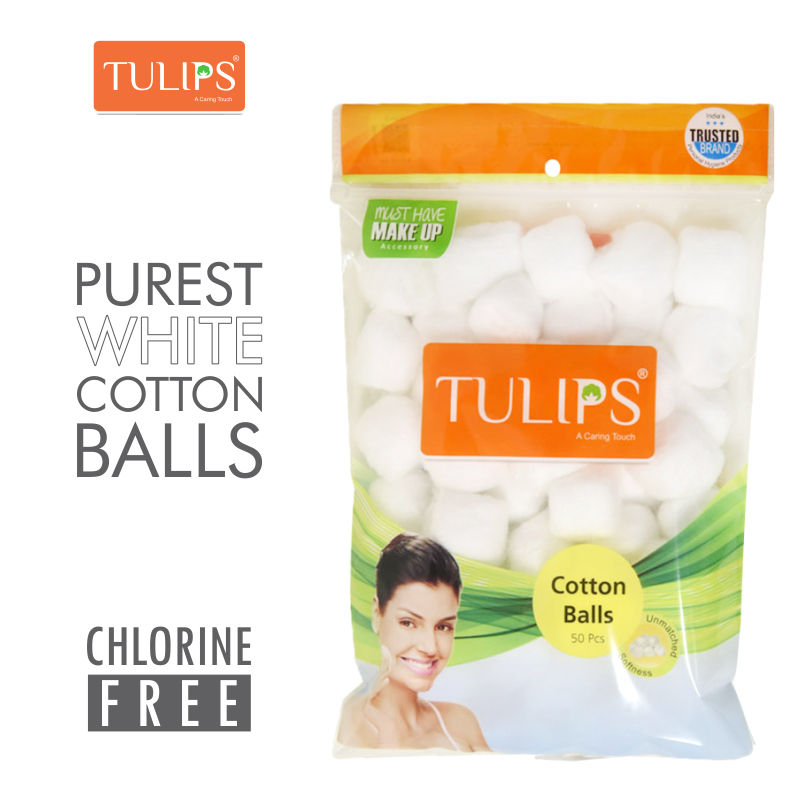 Tulips White Cotton Balls (50pcs)