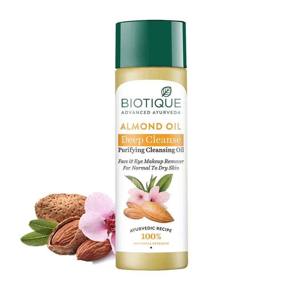 Biotique Bio Almond Oil Deep Cleanse Purifying Cleansing Oil Face & Eye Makeup remover (120ml)