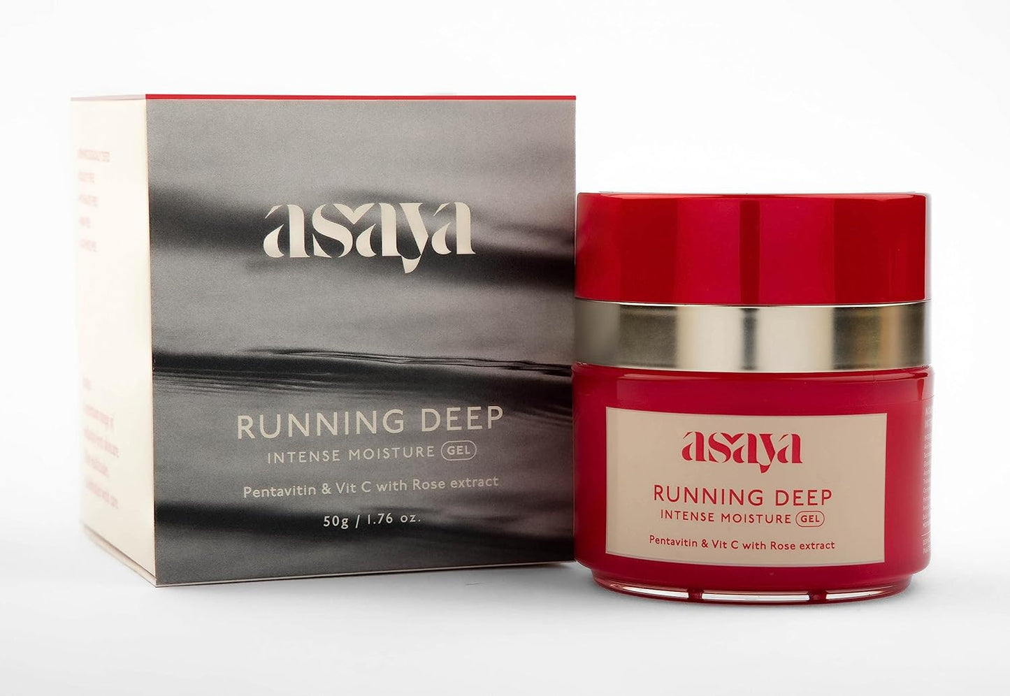 Asaya Running Deep Intense Face Moisturizer Gel, 72-Hour Hydration & Glow with Vitamin C, 50g