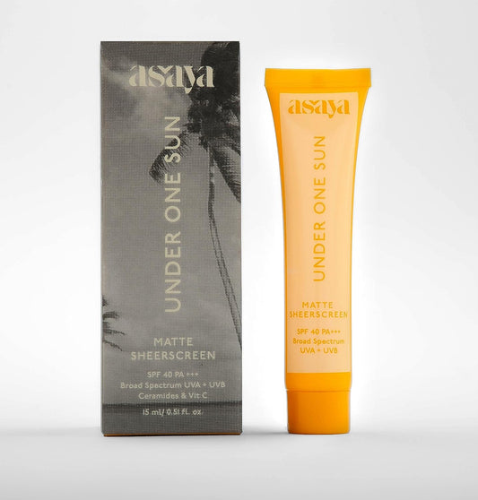 ASAYA Under One Sun Clear Matte Sunscreen SPF 40+ PA+++, UVA + UVB, 15 ml