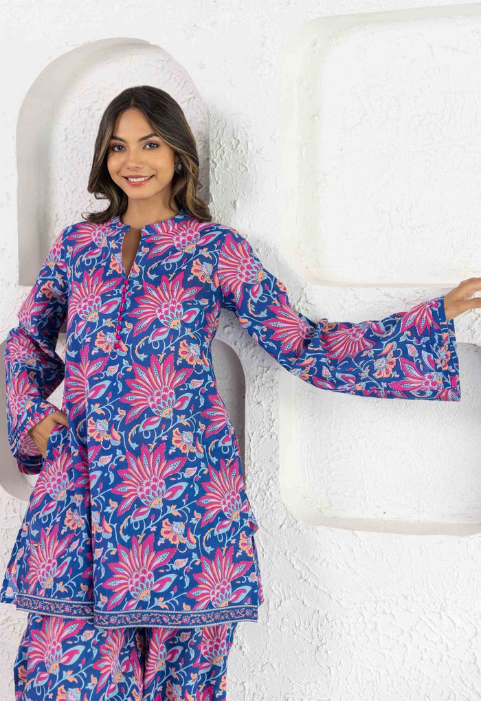 Blue Floral Co-ord Set