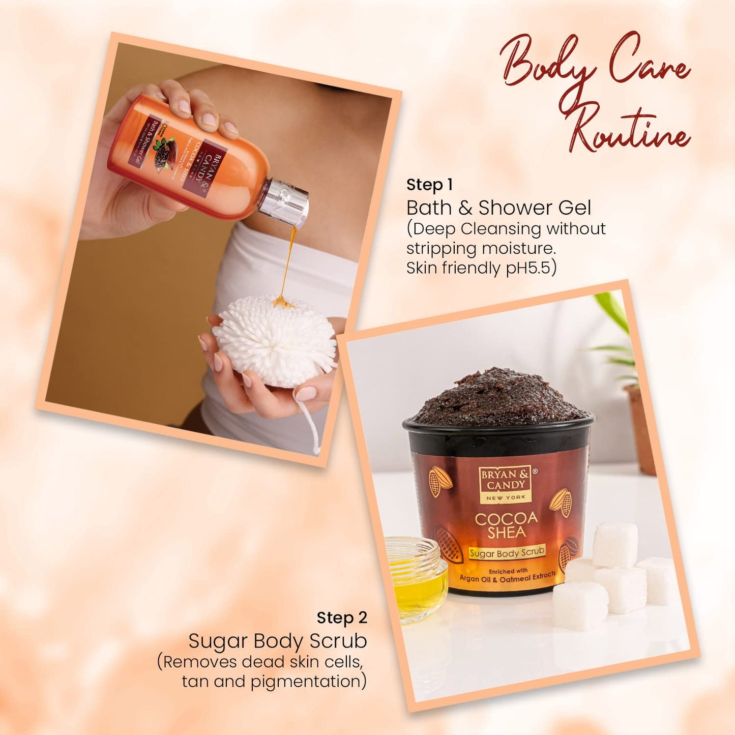 Bryan & Candy Cocoa Shea Bath Tub Kit Gift Set (Shower Gel, Hand & Body Lotion, Sugar Scrub, Body Polish)