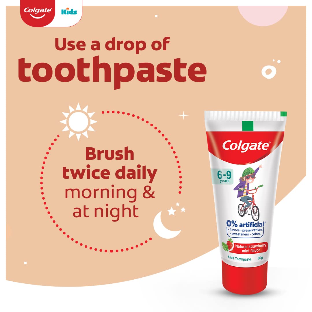 Colgate Kids Toothpaste, Natural Strawberry Mint Flavour, 80g