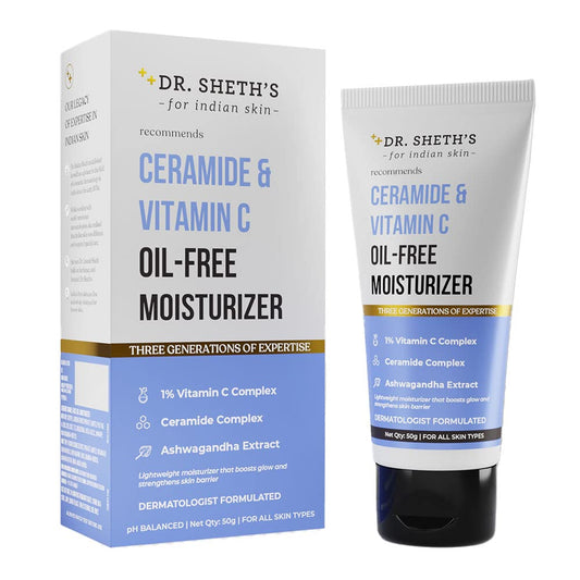 Dr. Sheth's Ceramide & Vitamin C Oil Free, Lightweight Moisturizer to Hydrate & Brighten Skin