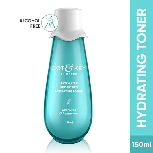 Dot & Key Rice Water Hydrating Toner with Hyaluronic for Oily, Sensitive Skin, Alcohol-Free (150ml)