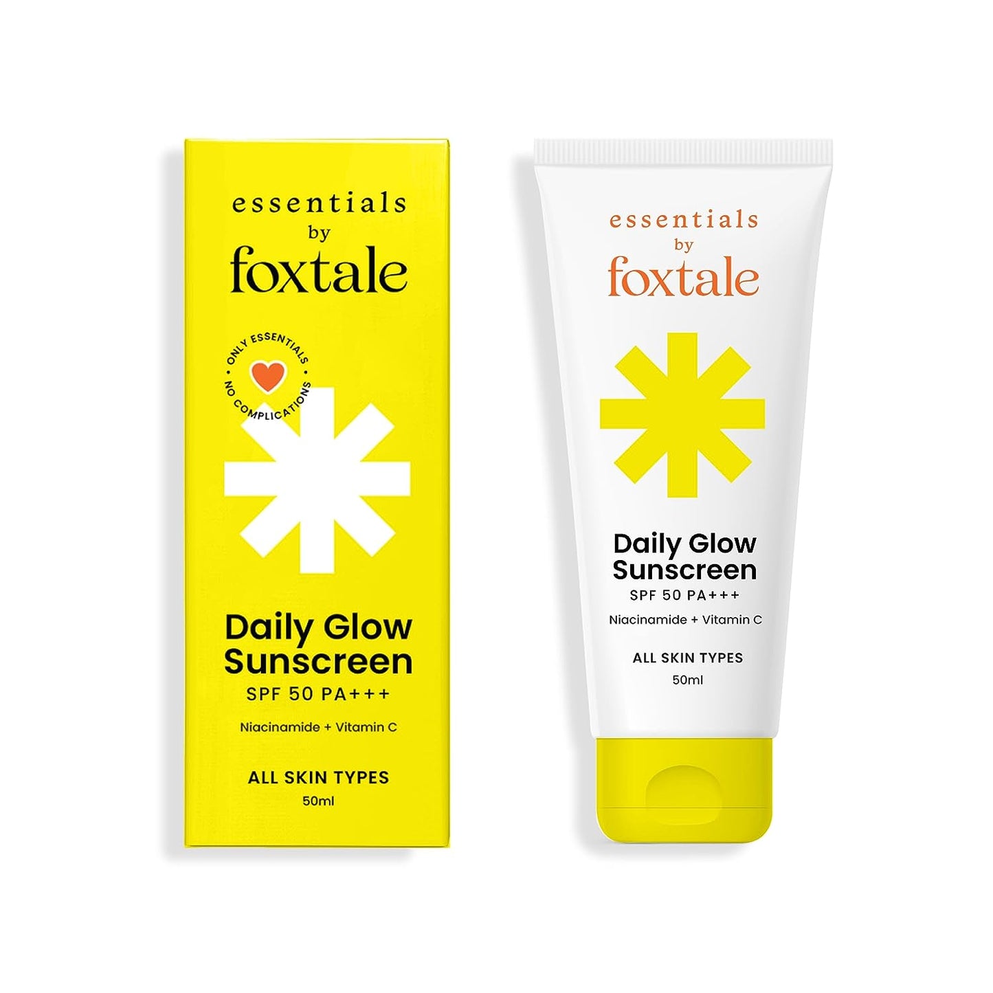 Foxtale Essentials Daily Glow Sunscreen SPF 50 Sunscreen, 50 ml