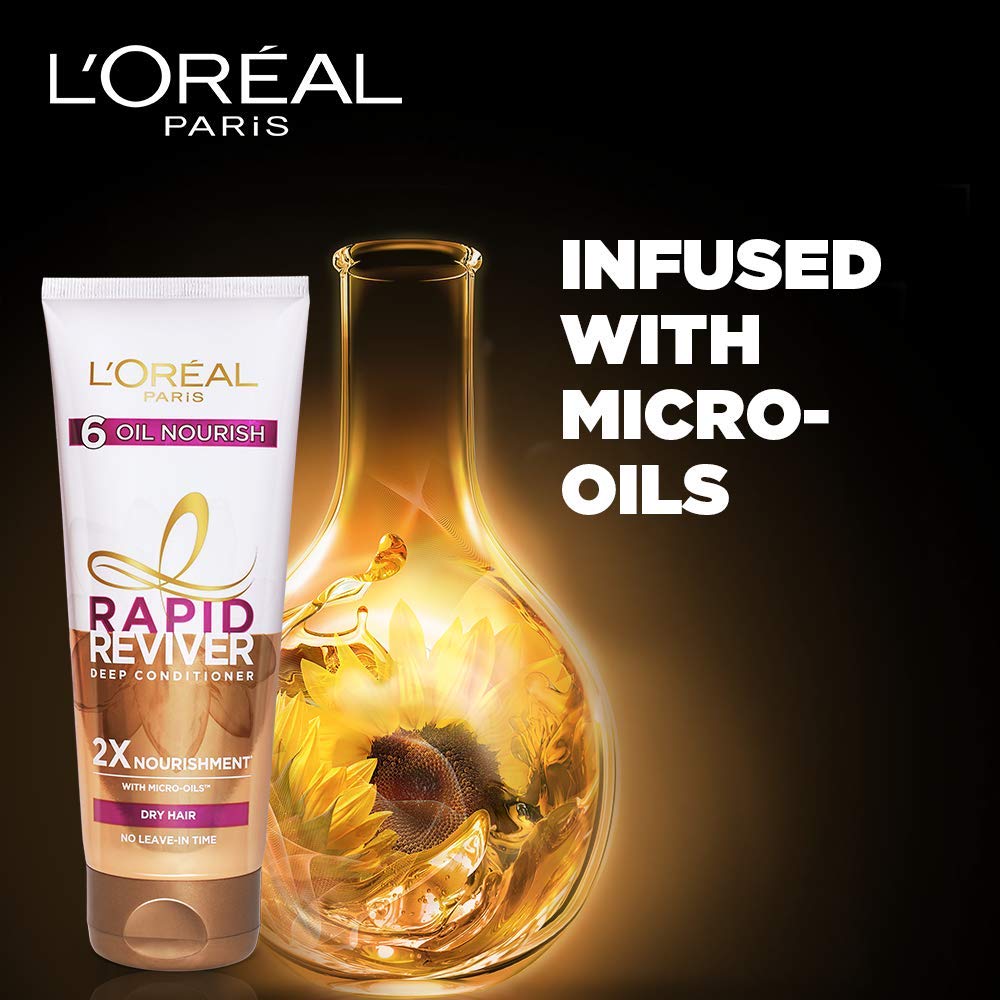 L'Oreal Paris Deep Conditioner, Rapid Reviver 6 Oil Nourish, 180ml