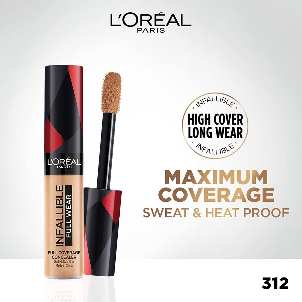 L'Oreal Paris Full Coverage Concealer, Infallible, Shade: 312, 10g