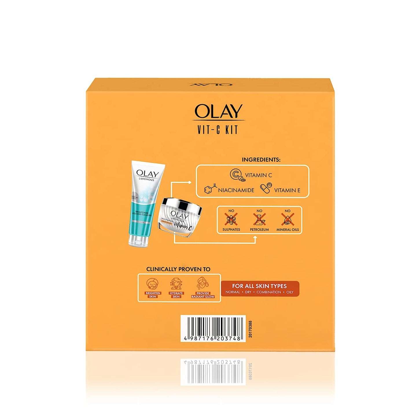 Olay Vitamin C Kit for 2X Glow, Dark Spot Reduction, with Free Cleanser