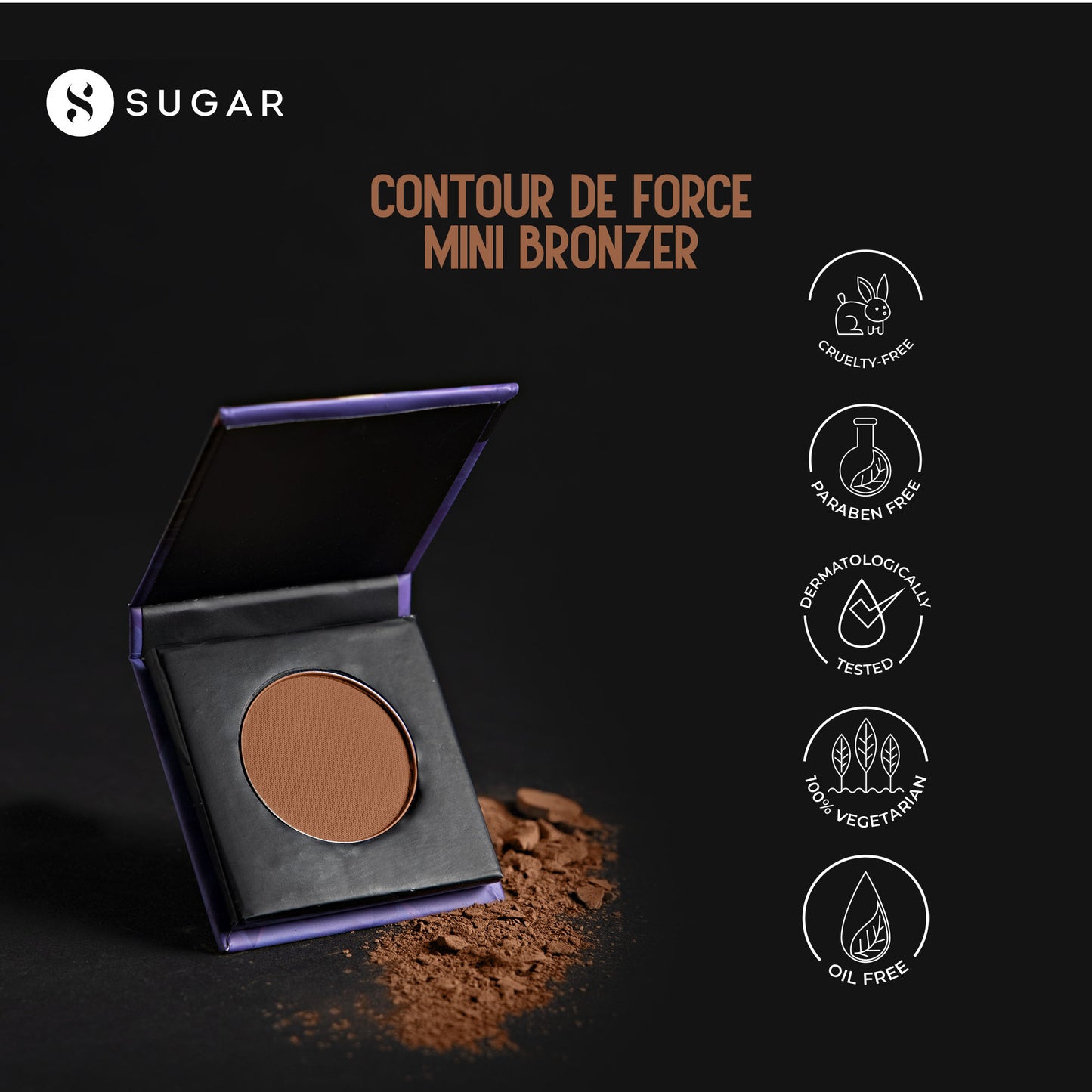 SUGAR Contour De Force Mini Bronzer - 02 Woody Wonder (Warm Brown)