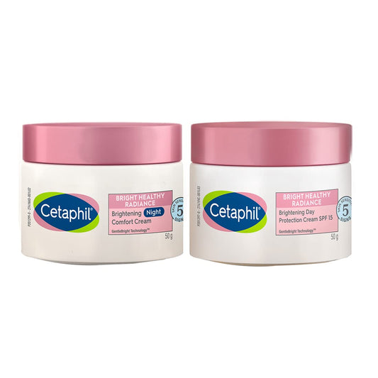 Cetaphil Brightening Day and Night Protection Cream, White, 50 ml Combo