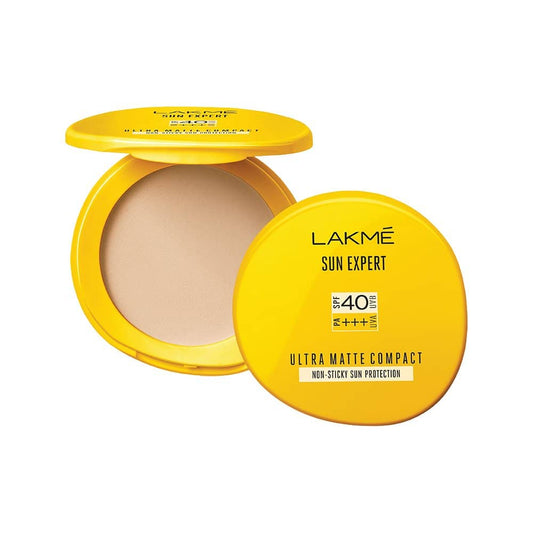 Lakme Sun Expert Ultra Matte SPF 40 PA+++ Compact Designed for hot and humid weather, it provides matte, non-sticky broad-spectrum sun protection