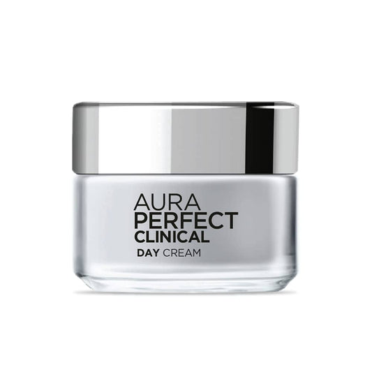 Loreal Paris Aura Perfect Clinical Day Cream. This face cream is enriched with advanced technology to reduce dark spots and give you younger-looking skin