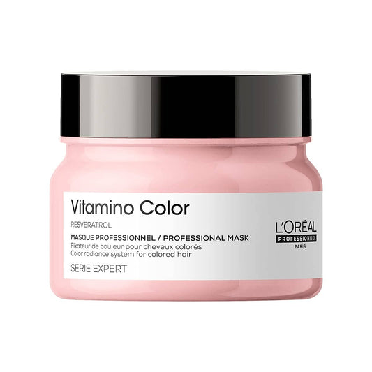 Loreal Professionnel Serie Expert Vitamino Color hair mask is enriched with Resveratrol, nourishes colored hair and protects hair color from fading for up to 8 weeks