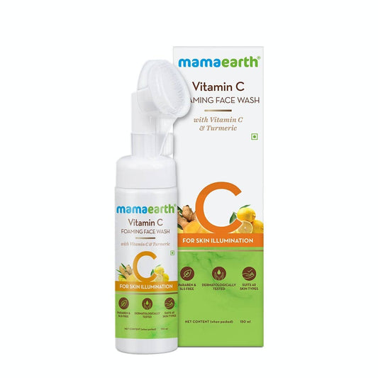 Mamaearth Vitamin C Face Wash with Foaming Silicone Cleanser Brush