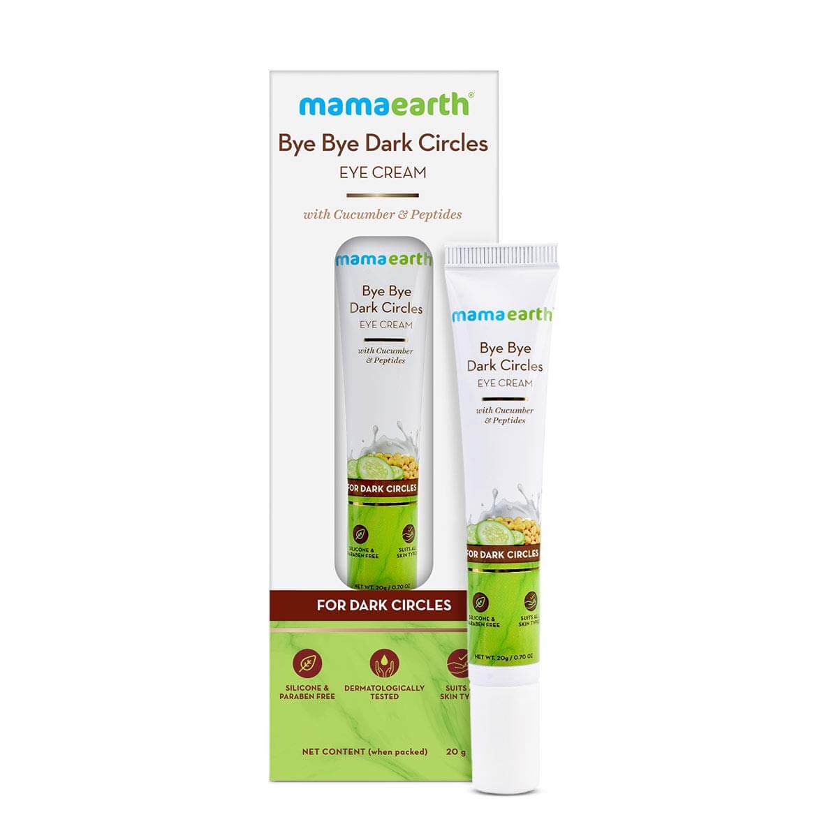 Mamaearth Bye Bye Dark Circles Eye Cream helps to rejuvenate the eyes with the goodness of natural ingredients