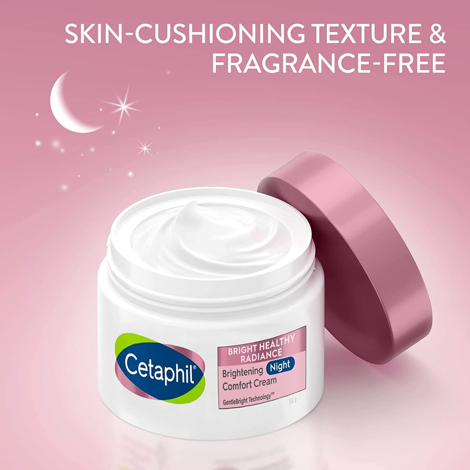 CETAPHIL Brightening Night Comfort Cream instantly hydrates and illuminates dry, sensitive skin
