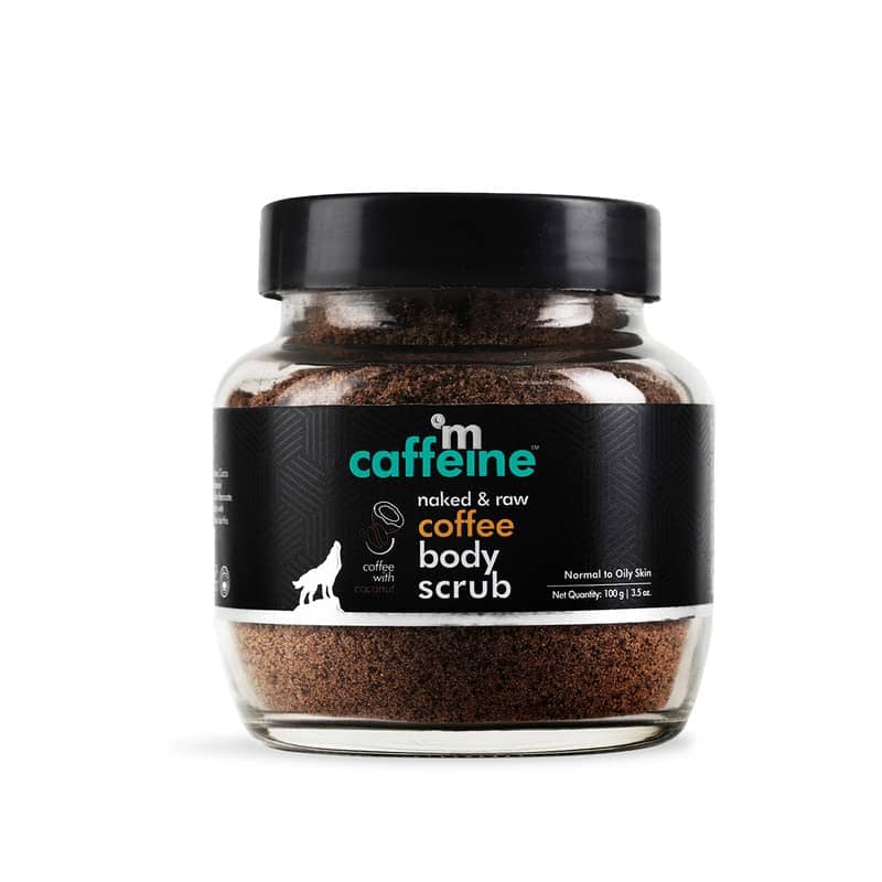 mcaffeine naked row coffee body scrub for tan removal and soft smooth skin